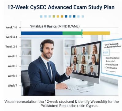 Visual representation of a 12-week structured study plan for the CySEC Advanced Certification Exam.